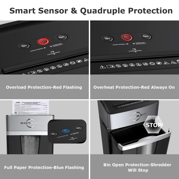 12 Sheet Micro-cut Paper Shredder P4 Security Shredder 40 Mins Heavy Duty Shredders, Shred Document/Credit Cards with 5.3 Gallons Basket