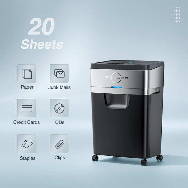 18 Sheets Cross Cut Paper Shredder with 6.6 Gallons Wastebasket