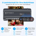 BONSEN A4 Laminator with Never Jam Technology, Includes 60 Laminating Pouches (30 x A4, 15 x A5, 15 x A6), Precise NTC Temperature Control, Fast Laminating for Home, School, Office, L3401