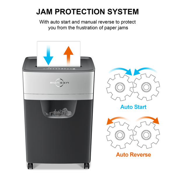 Bonsen paper shredder power switch location rear panel