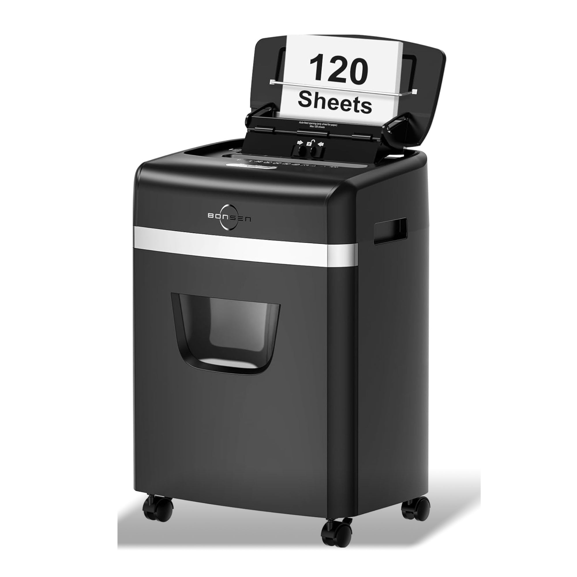 BONSEN Shredder for Office, 120-Sheet Auto Feed Paper