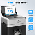 BONSEN 150-Sheet Autofeed Paper Shredder for Office, 60 Mins Heavy Duty Micro-Cut Shredders for Home Office Use, P-4 High Security Commercial Document Shredder with 6 Gal Large Capacity Bin (S3114)
